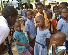 Joel talking to Kids in Ghana