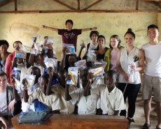 Tyler Choi delivers supplies to Tanzanian youth.