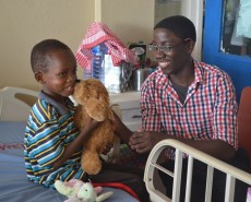 Delivering gifts at Korle-Bu Children's Hospital